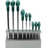 SATA 9-Piece Hex Key Set: T-Handle Ball End 09117 & Flat End L-Handle 09118, Sizes 1.5-10mm.