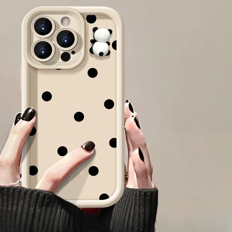 Applicable To Apple 15pro Mobile Phone Case IPhone 13/14 Polka Doll Bow 11/12 Matte Silicone Xs