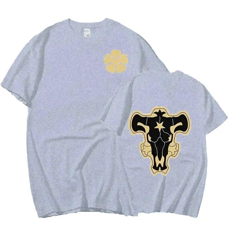 Tricou cu topuri hip hop trifoi negru cu imprimeu pe două fețe tricou anime bărbați femei Harajuku tricou grafic Streetwear tricou cool