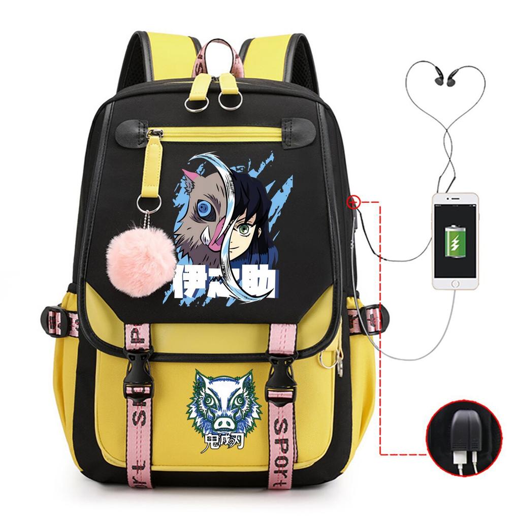 Ghost Extermination Surrounding Day Trend Backpack Large Capacity Student Schoolbag Multi-functional Leisure Outdoor Bag