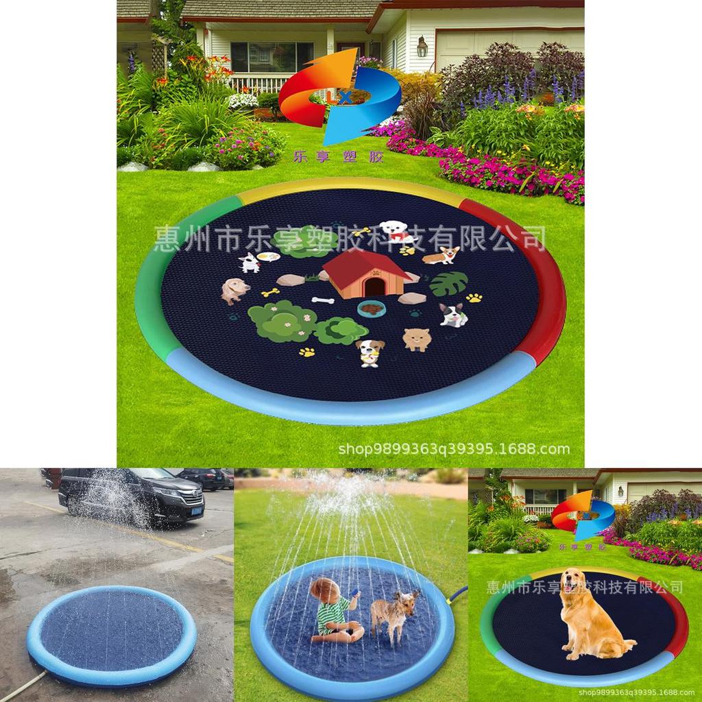 Piscina de Salpicos Ecológica de PVC Antiderrapante para Animais de Estimação Verão Tapete de Brincadeira Aquática ao Ar Livre para Crianças e Cães
