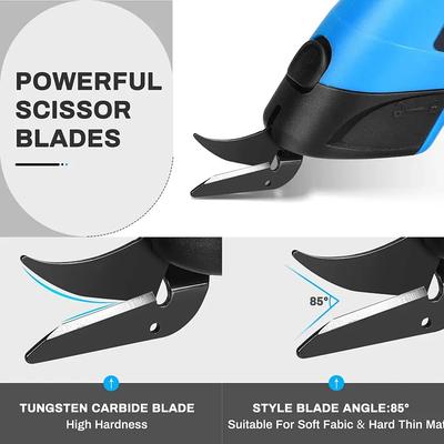 Electric Scissors Fabric Cutter Leather Scissors with Tungsten Steel Blades USB Carton Instructions