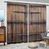 2pcs Wooden Gate Printed Curtain for Home Decor - Rod Pocket Window Treatment for Bedroom, Office,Kitchen, Living Room,and Study