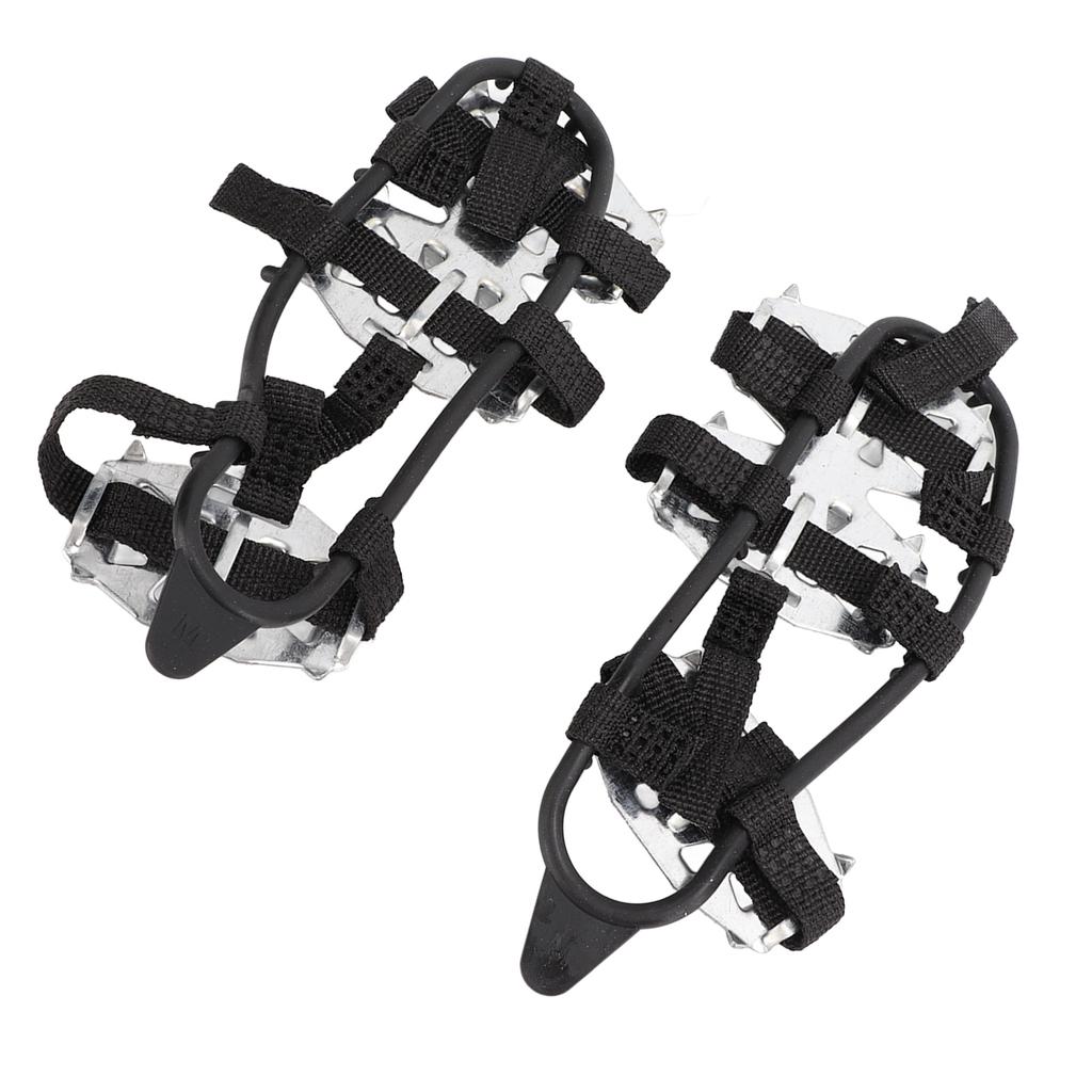 1 Pair 24 Teeth Climbing Crampons Stainless Steel Antiskid Outdoor Snow Ice Shoe Covers