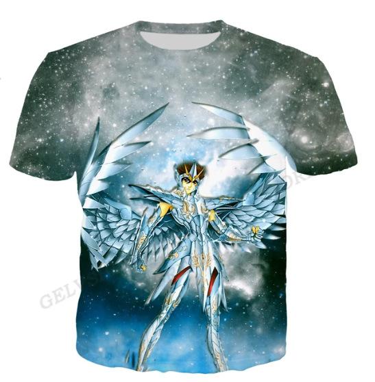 Saint Seiya 3D Print Short Sleeve T-Shirt Unisex Summer O-Neck Casual Streetwear Oversized T-shirt