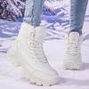 Women Snow Boots High-top Outdoor Sports Shoes Plush Warm Cotton Shoes Anti-slip Walking Casual Shoes Thick Soled Wear-resistant