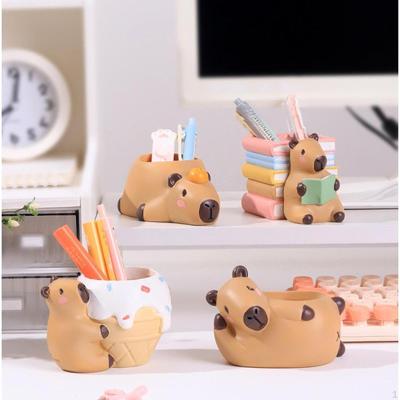 Kleiner Capybara Blumentopf Tier Blumentopf Harz Pflanzgefäß Tischplatte Dekoration für Büro