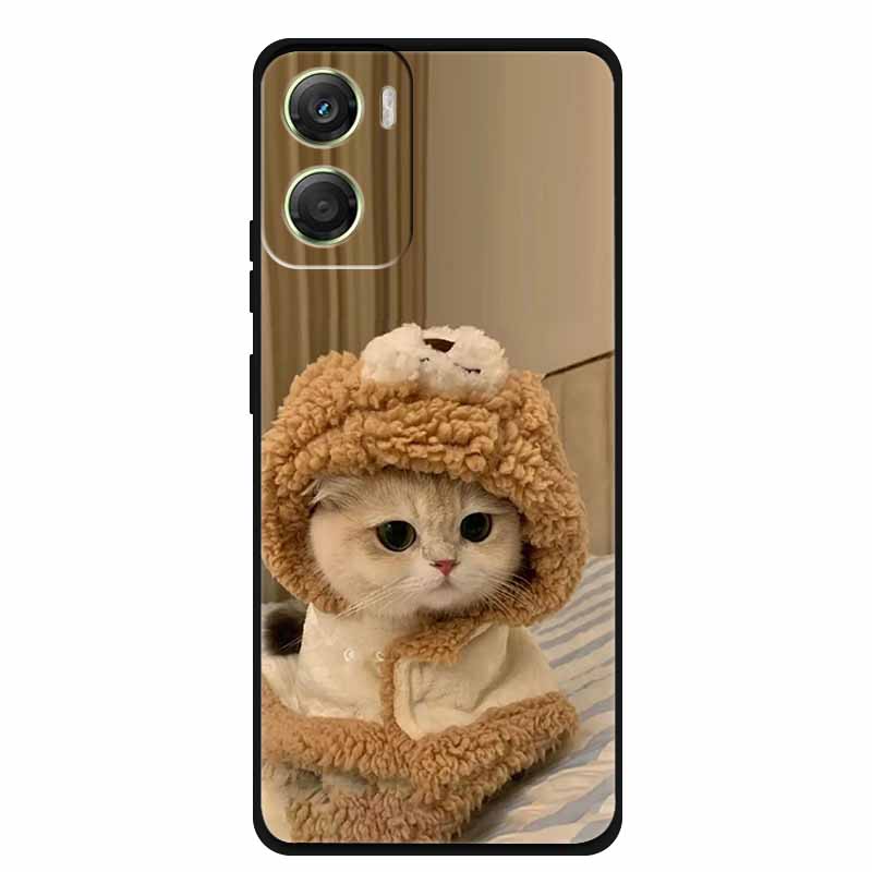 Flowers Case For Motorola Moto G06 G 06 4G Soft Silicone Phone Cover Funda Black TPU Protective Bumper Back Fashion Coque Shell