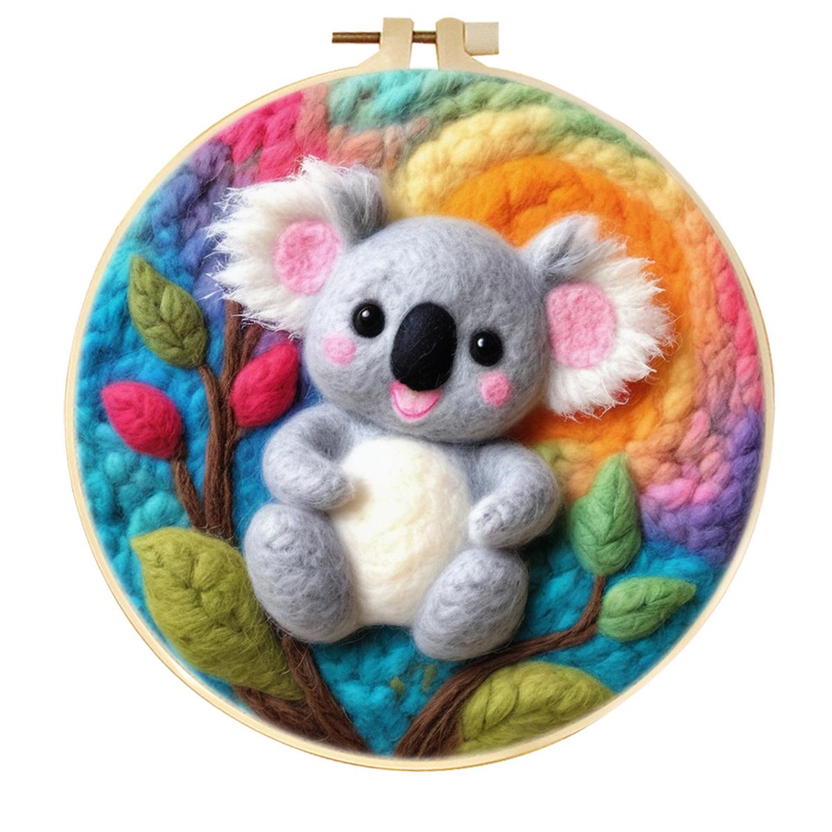

CHENISTORY Diy Wool Felting Painting For Beginner Embroidery Kit Funny Wool Needle Felt Animal Embroidery Starter Kit Home Decor 20cm*20cm