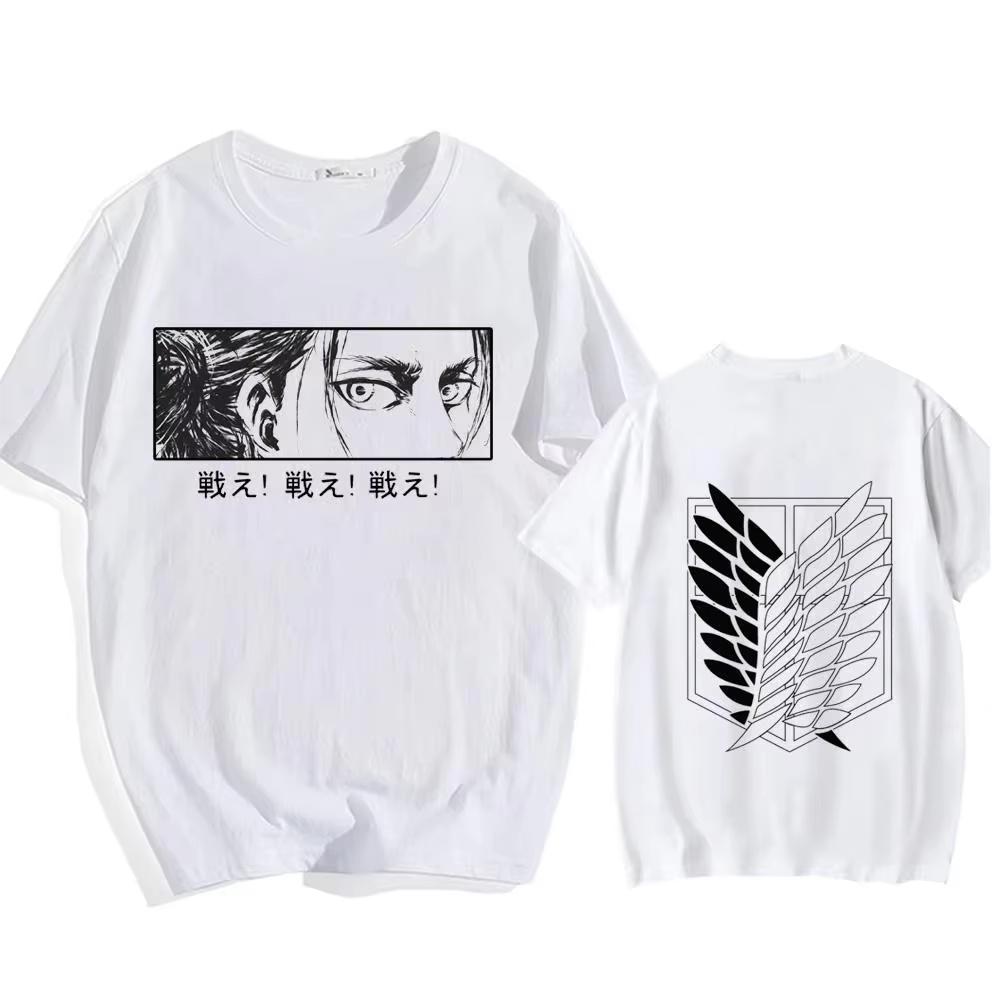 Attack On Titan Shingeki No Kyojin Eren Yeager Anime Streetwear Summer Cotton Casual High Quality Short Sleeve Unisex Tops
