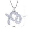 Sofort lieferbar XO Anhänger Halskette Zirkonia besetzt Herren Streetwear Schmuck