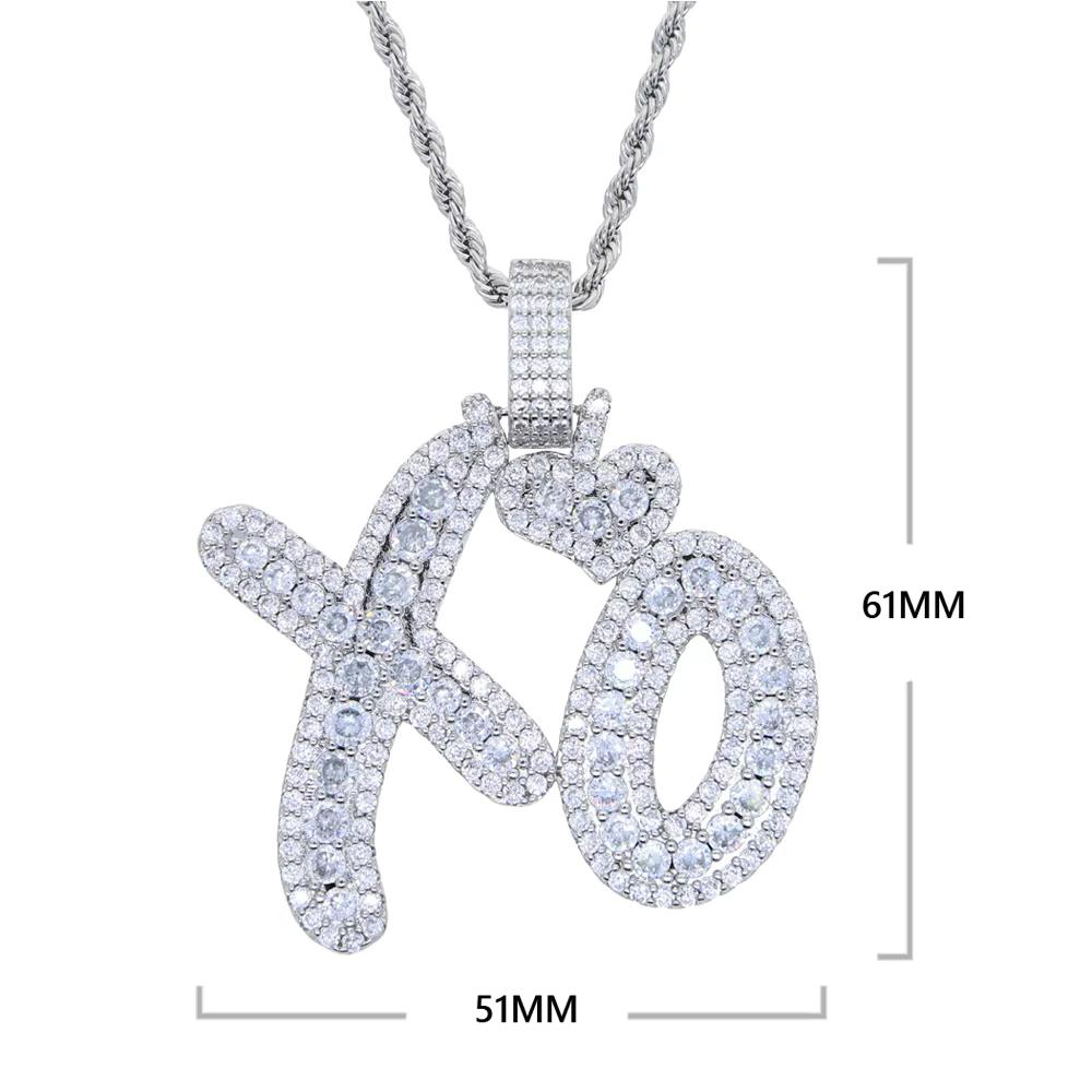 Sofort lieferbar XO Anhänger Halskette Zirkonia besetzt Herren Streetwear Schmuck