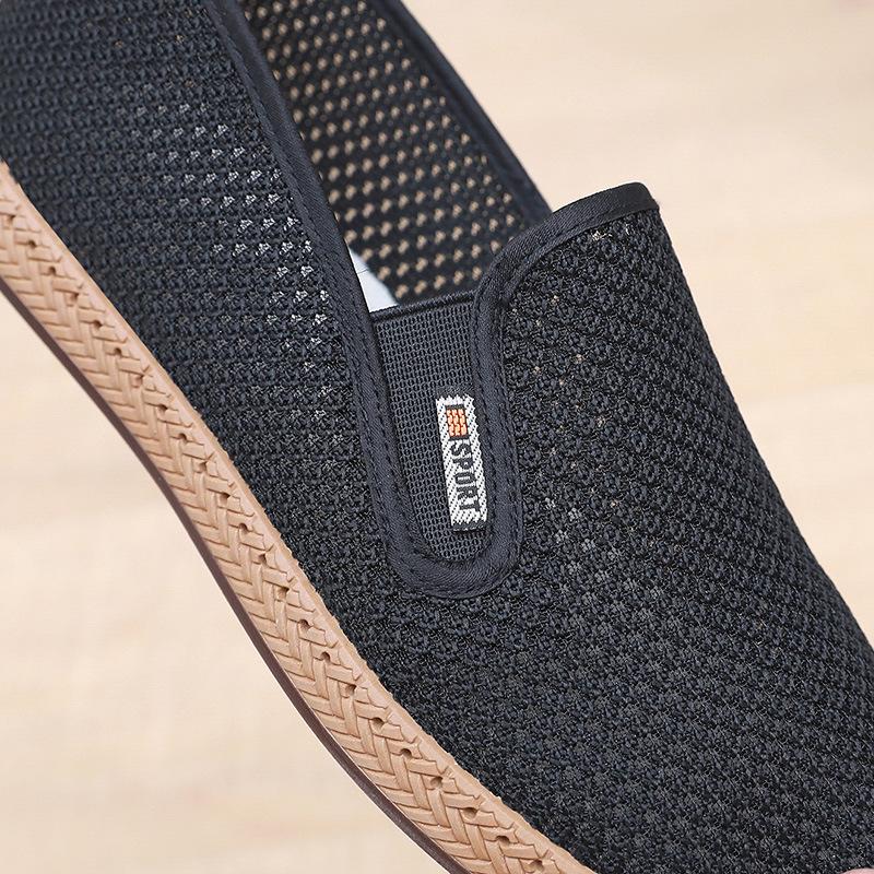 Scarpe da Uomo Estive in Rete Traspirante Slip-On, Suola Morbida Antiscivolo, Resistenti all'Usura, Casual da Papà.