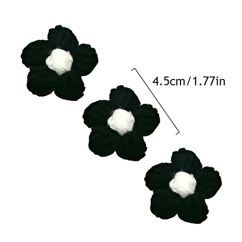 10pcs Hand-knitted Flower Sew On Patches For Clothing Headwear Bags Shoes Crochet Flowers Applique Diy Craft Wedding Accessories