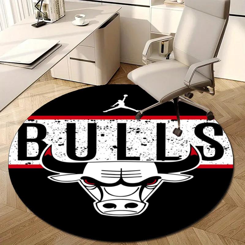 Personalized Chicago Bulls Round Chair Office Rug - Perfect for Mat, Office Chair & More - Ideal Gift for Birthdays and Holidays