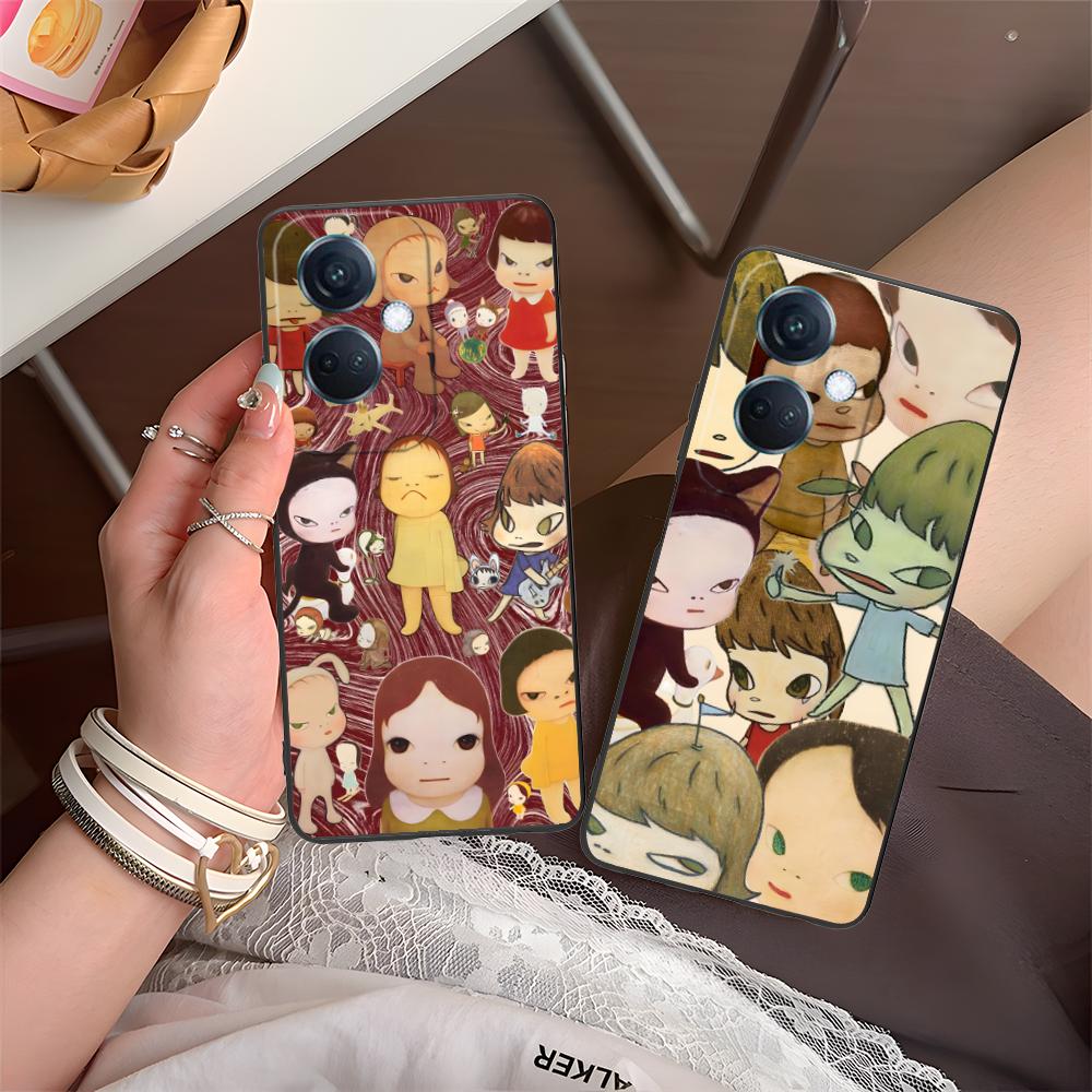 Anime Yoshitomo Nara Phone Case for OPPO Reno 14 13 12 11 10 9 8 7 6 5 F T Pro 5G Colorful Printing Cover Cover Luxury Pretty