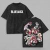 Blue Lock Anime Lover Washed T-shirt Year Round Clothing High Quality Personality Clothes Plus Size Unisex New Model Couples Tee