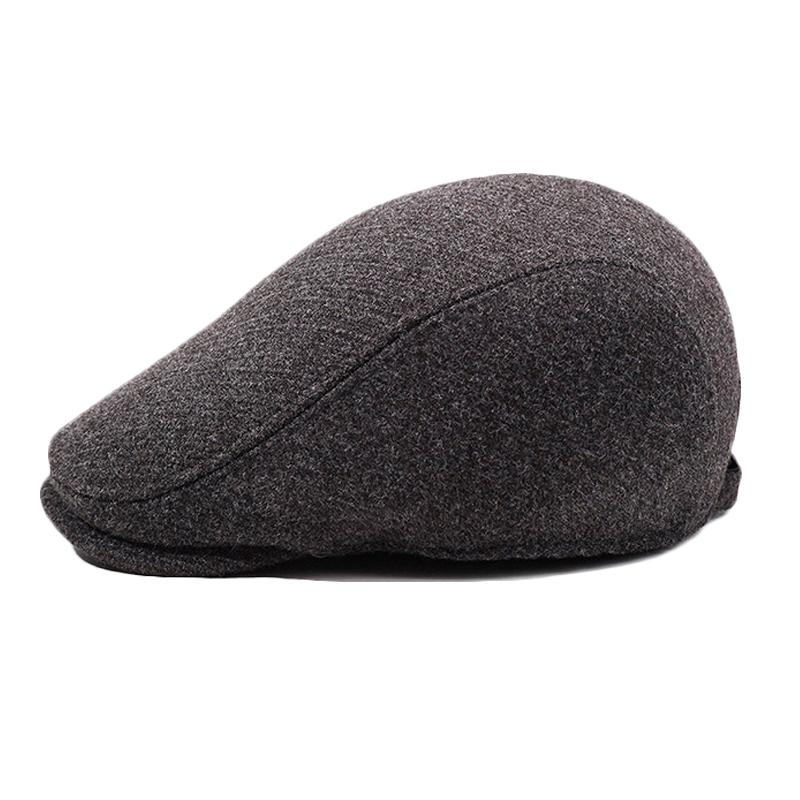 Autumn Winter Outdoor Warm Beret Middle-Aged Men's Thick Ear Protection Forward Cap Peaked Cap