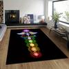 Meditation Printed Area Rug, 100% Polyester, Non-Slip, Multi-Color Chakra Design with Wings, Ideal for Bedroom & Living Room Decor, Large Si