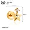 1PC Stainless Steel Star Moon Sun Stud Earrings For Women Simple Daily Wear Cartilage Piercing Earring Punk Unisex Rock Jewelry