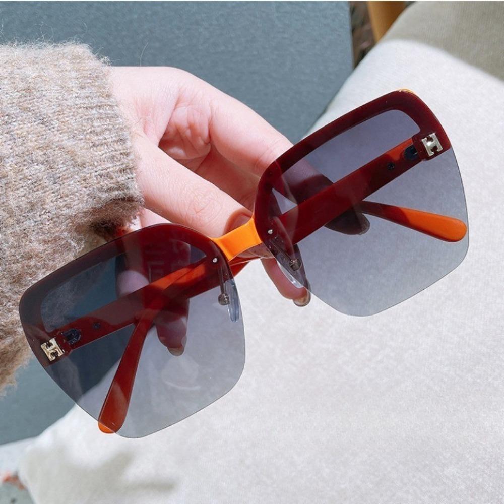 1PCS Retro Women Sunglasses Fashion Rimless Sun Glasses Shades Lady Cutting Lens Ladies Frameless Eyewear
