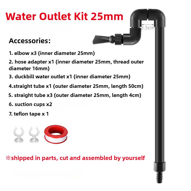 PVC Aquarium Water Inlet Outlet Pipe Tube Fitting Water Skimmer Inflow Outflow Fish Tank Filter Accessories Fishbowl Equipment