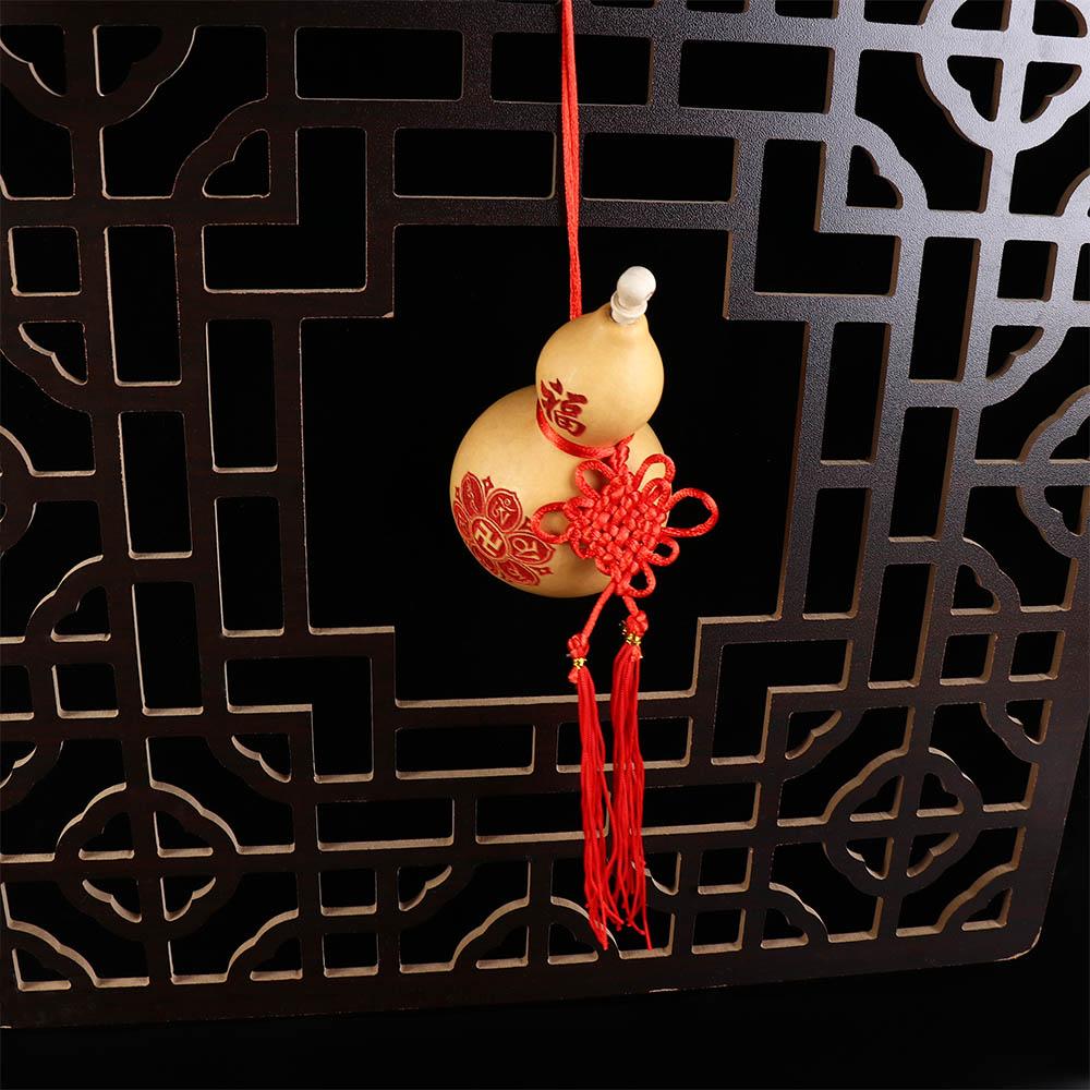 Wealth and Luck Tai Chi with Tassel Gourd Crafts Hanging Ornament Housewarming Gift Home Decor