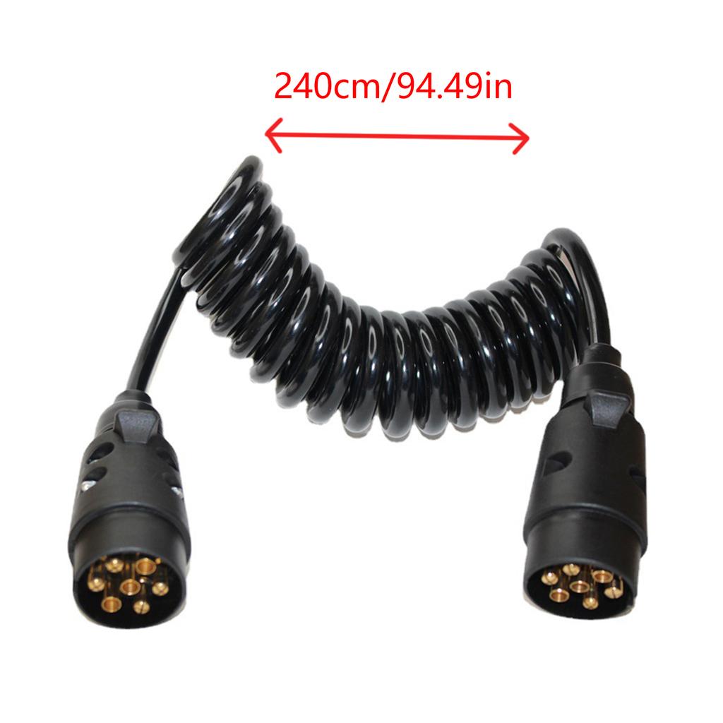 2.4m 7 Pin Truck Trailer Light Board Extension Cable Wire Splices Circuit Socket