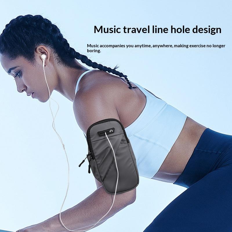 Universal Armband Phone Key Pouch Outdoor Waterproof Fitness Running Sport Arm Cell Phone Holder With Headphone Jack Phone Bag