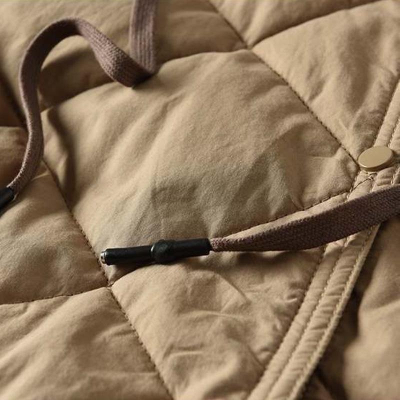 Toamnă Vintage Plus Size Palton rombic cu glugă Femei Iarnă Nouă Jachetă din bumbac Largi Casual Lungime mijlocie Jachete din bumbac căptușite în contrast de culoare