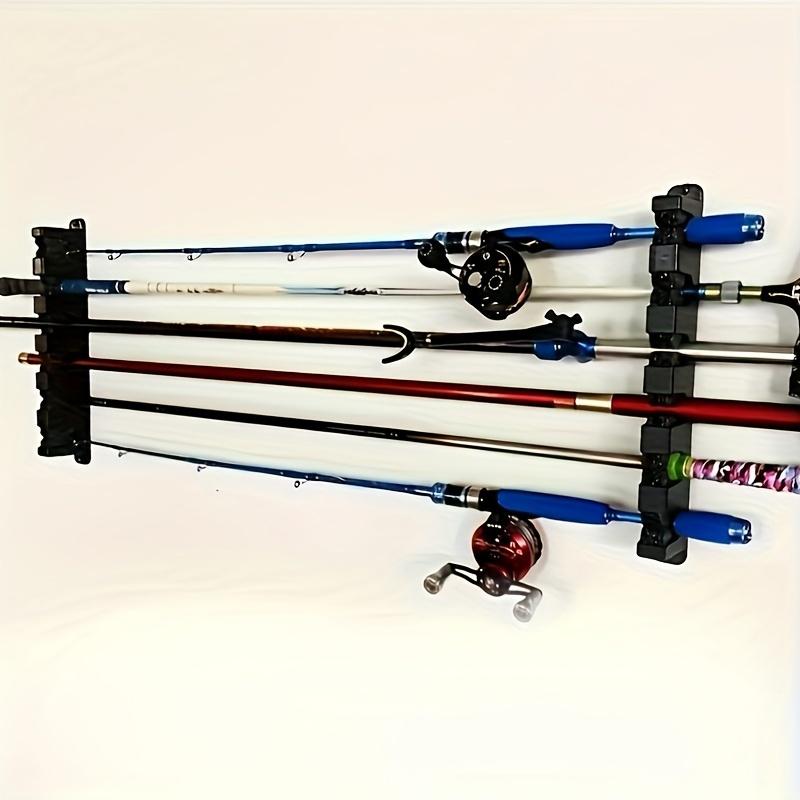 2pcs Wall Mounted Fishing Rod Storage Rack - Holds 6 Rods, Saves Space, Easy Access