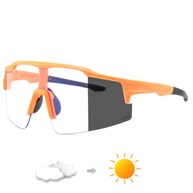 Radfahren Farbwechsel Fahrbrille Sonnenbrille Herren Damen UV400 Sportbrille Mode Fahrradbrille Wrap Around Shades