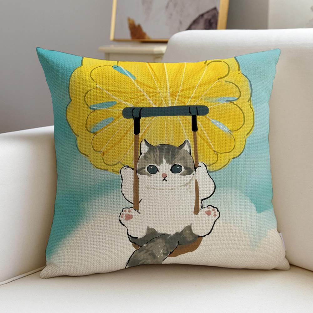 Fluffy MmofusandS Cushion Cover Breathable and skinfriendly linen pillowcase square removable and washable cushion