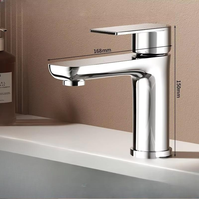 

Stainless Steel Bathroom Faucet Hot Cold Water Basin Mixer Sink for Household Washbasin with Cabinet