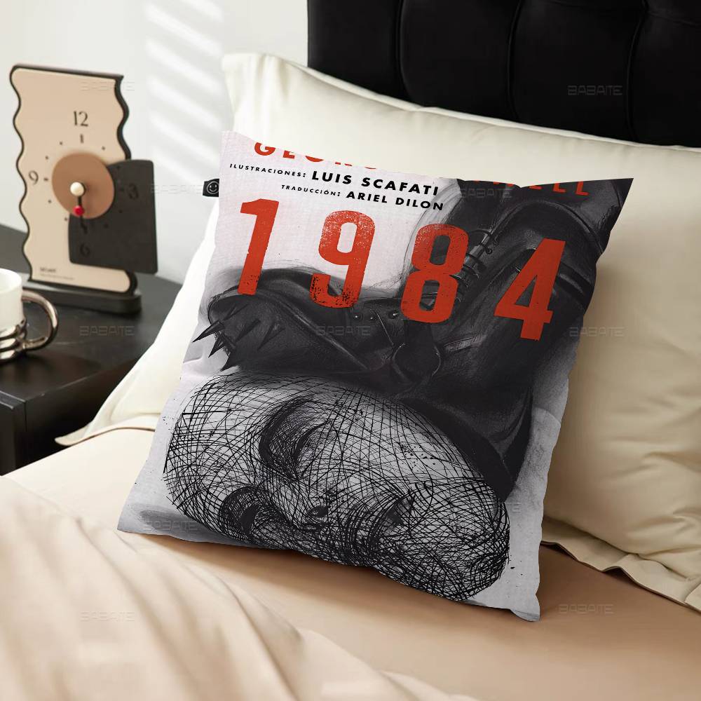1984 George Orwell Stitch Lucky Dragon Pillow Cover Sofa Cushion Cover Home Room Decoration Children Gift