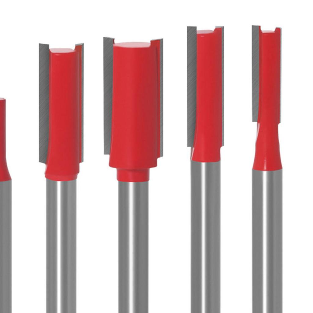 7Pcs Flush Trim Bit Milling Cutter Straight 2 Flute Carbide for Woodworking Slotting