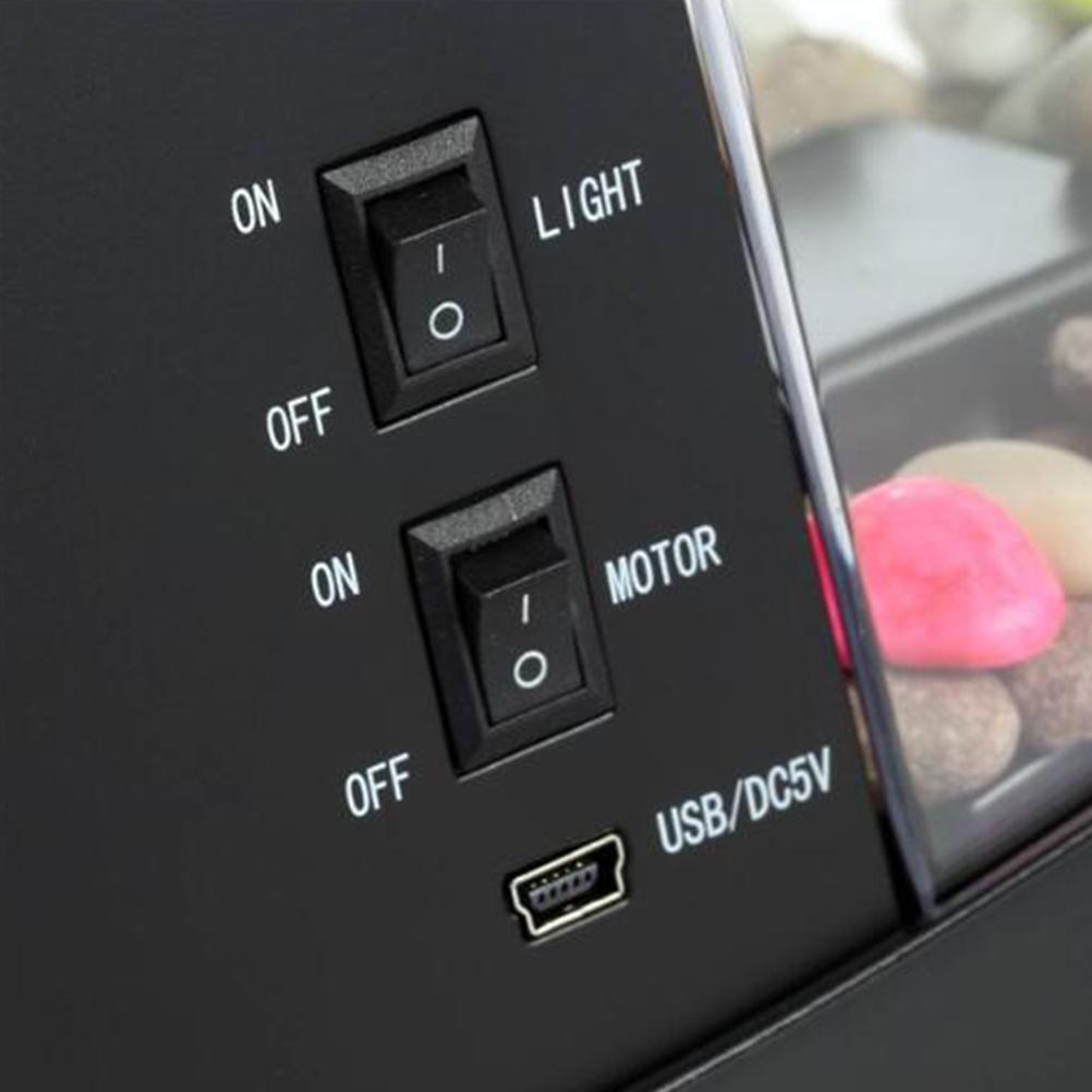 Multifunkční USB mini akvárium s akváriem a LED lampou, LCD displejem a hodinami pro úložiště
