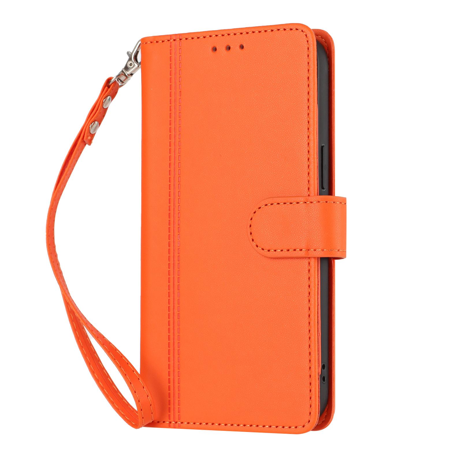 

Leather Wallet Flip Case For iPhone 17 16 15 14 13 12 11 Pro Max Air 8 7 Plus X XS XR SE 2020 2022 16e 17e PU with 9 Card Slots and Wrist Strap iPhone 17 оранжевый