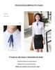 Women's Professional White Stand-up Collar Long Sleeve Uniform Shirt