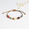 Kaseakia Handmade Vintage Ceramic Stone Beads Wax Cord Adjustable Beaded Bracelets Bohemian Boho Jewelry for Women