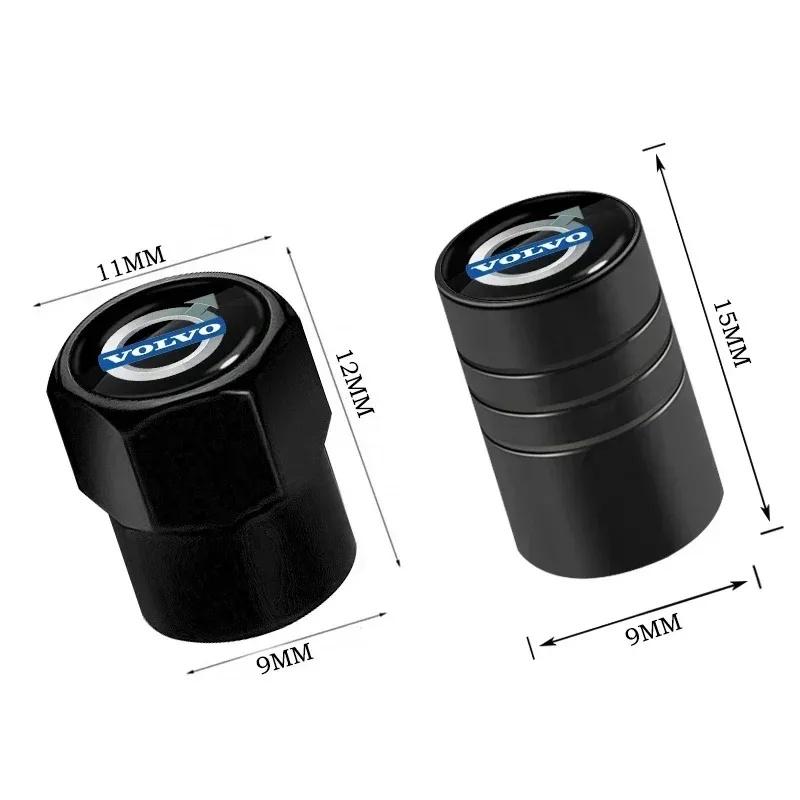 4Pcs Metal Car Tire Valve Caps for Volvo XC40 XC60 XC90 S60 S90 V50 Anti-dust Wheel Valve Stem Cover Auto Exterior Accessories KF1