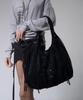 FANCY CLUB Drape Fringe Hobo Bag (Black) F26Ze405