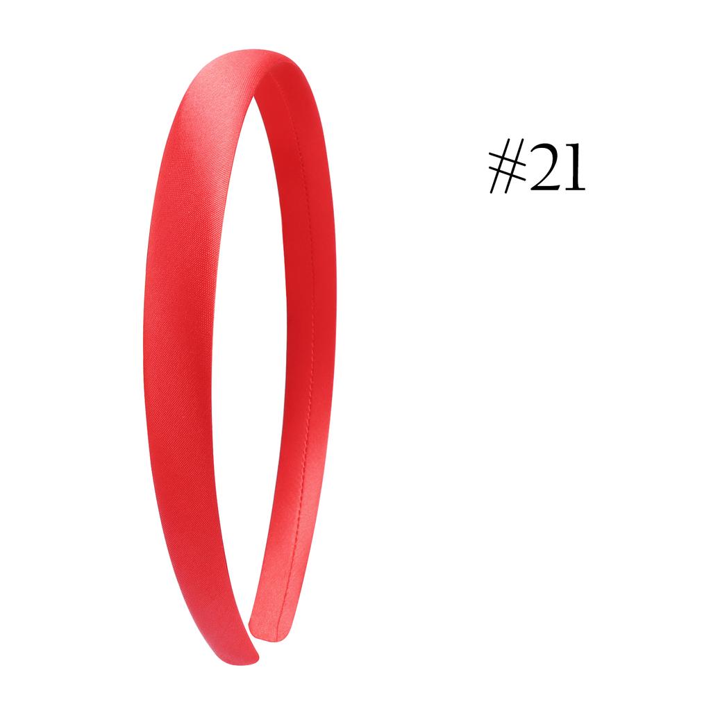 1,5 cm Einfache Stirnbänder Satin Bastelstirnband DIY Haarband Bunte Satinbezogene Stirnbänder für Mädchen Frauen