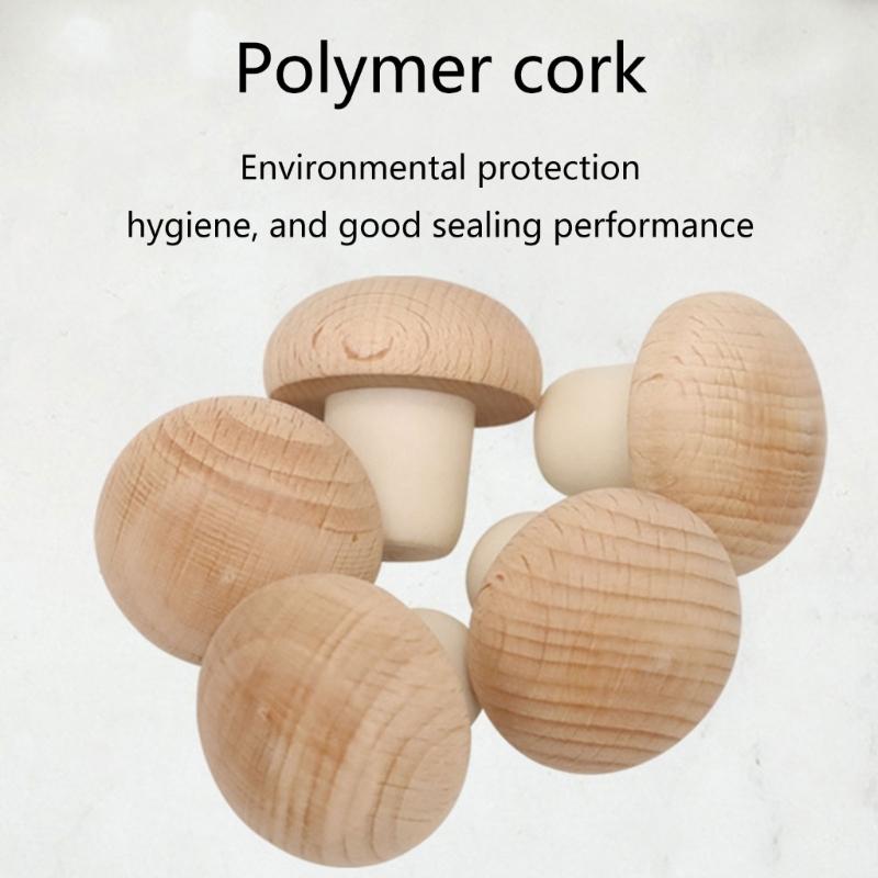 50 Pieces Wood Wine Corks Wine Stopper T Shaped Stoppers Wine Bottle Stopper Wood Material Perfect Gift for Wine Lovers