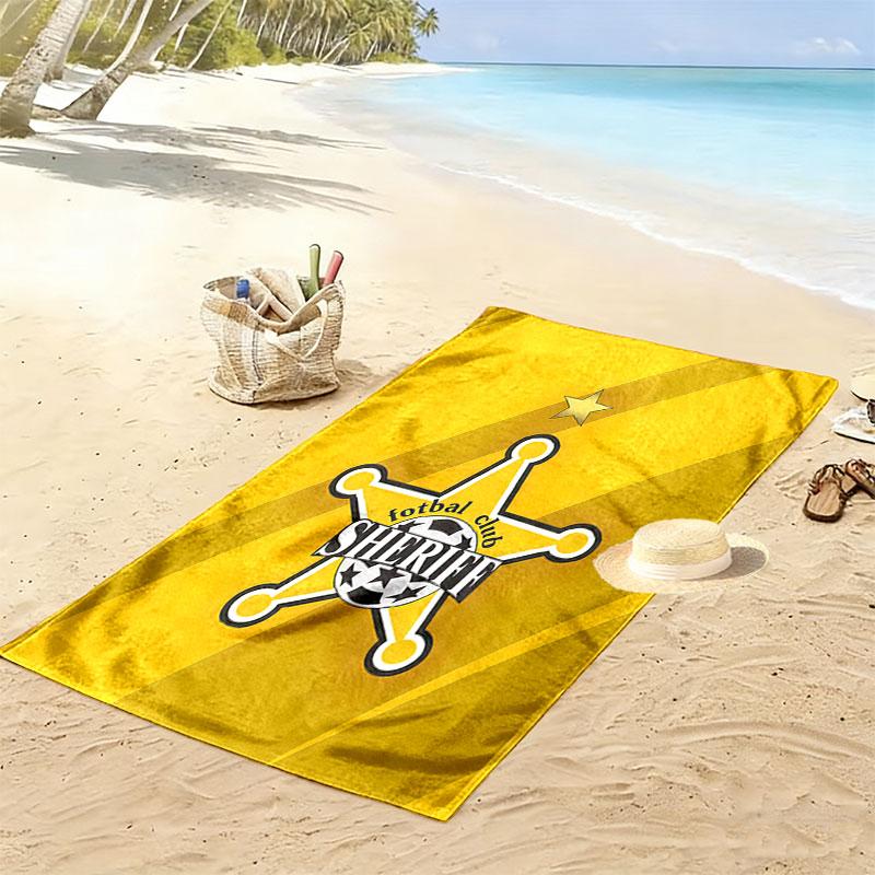 FC Sheriff Print Beach Towel, Large Soft Quick Dry Towel for Beach Camping Swimming