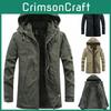 Luxuriously Faux Fur Lined Men's Parka Coat Hoodie Zipper Winter Jacket