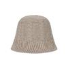 VARZAR VA Applique Cable Knit Bucket Hat Beige