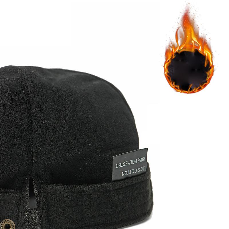 Vintage Cap Men's Winter Velvet Thick Warm Beret British Cap Forward Cap Newsboy Caps