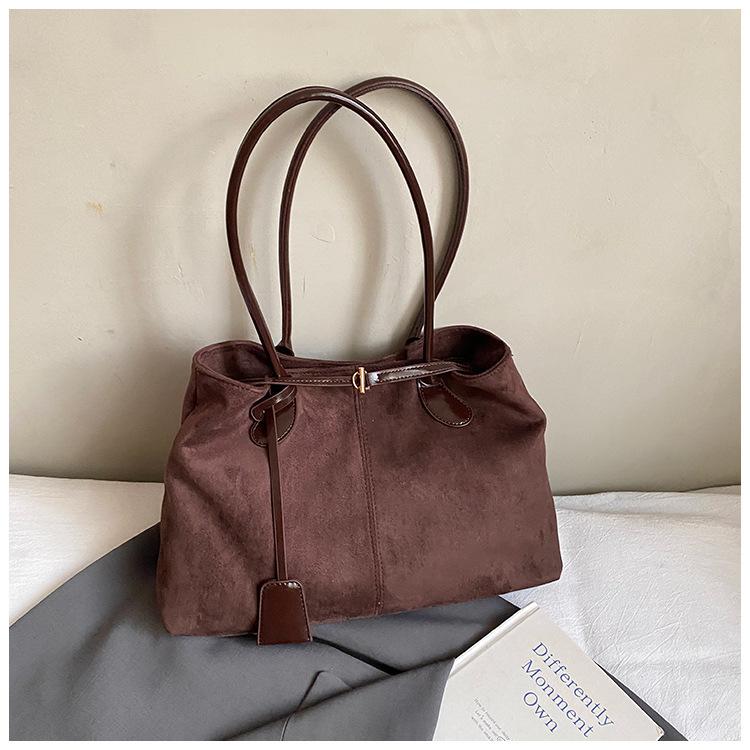 

Ретро и модная сумка-тоут, большая вместимость, повседневная и стильная сумка через плечо, сумка под мышку с высоким уровнем внешнего вида кофейный