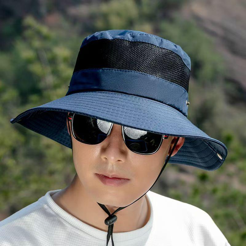 New Summer Mesh Breathable Bucket Hat Men's Outdoor Hiking Hat Women's Big Brim Sun Hat Benny Hat